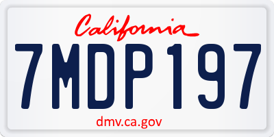 CA license plate 7MDP197