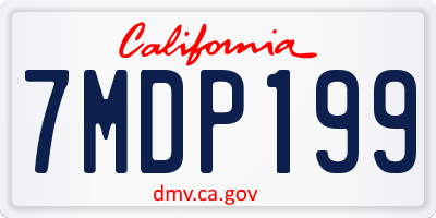 CA license plate 7MDP199