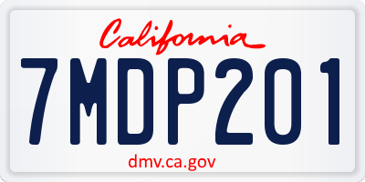 CA license plate 7MDP201