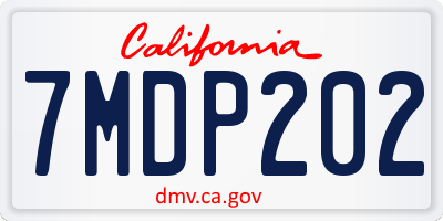 CA license plate 7MDP202