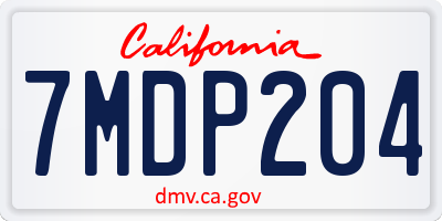 CA license plate 7MDP204