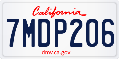 CA license plate 7MDP206