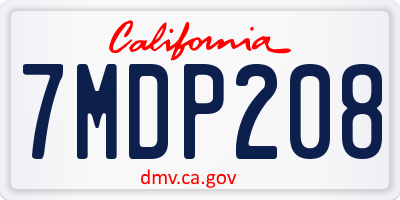 CA license plate 7MDP208