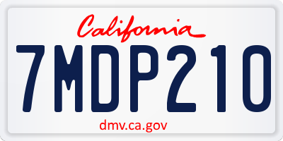 CA license plate 7MDP210