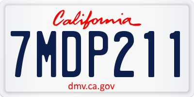 CA license plate 7MDP211