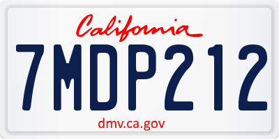 CA license plate 7MDP212
