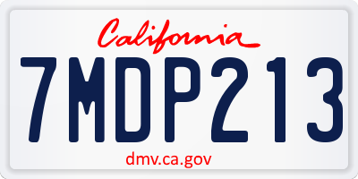 CA license plate 7MDP213