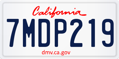 CA license plate 7MDP219