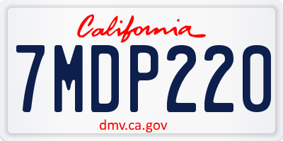 CA license plate 7MDP220