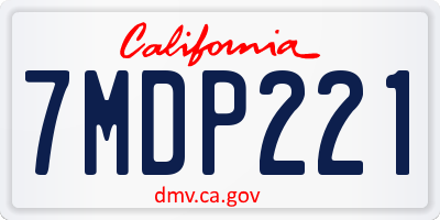 CA license plate 7MDP221