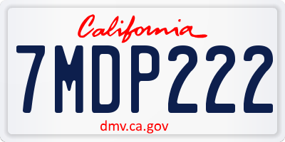 CA license plate 7MDP222