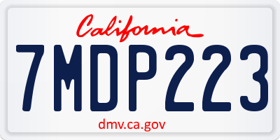CA license plate 7MDP223