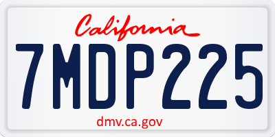 CA license plate 7MDP225