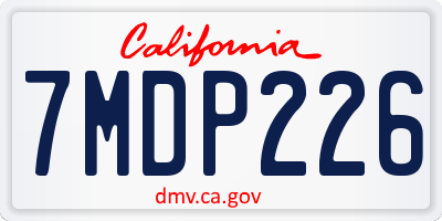 CA license plate 7MDP226