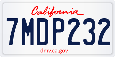 CA license plate 7MDP232