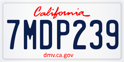 CA license plate 7MDP239