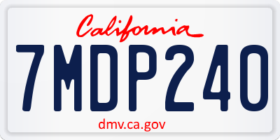 CA license plate 7MDP240