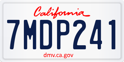 CA license plate 7MDP241