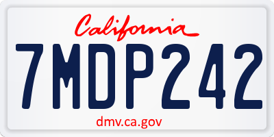 CA license plate 7MDP242