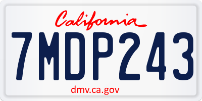 CA license plate 7MDP243