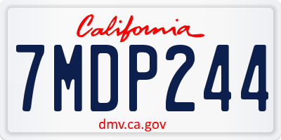 CA license plate 7MDP244