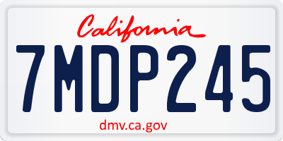 CA license plate 7MDP245