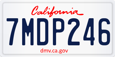 CA license plate 7MDP246