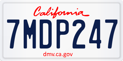 CA license plate 7MDP247