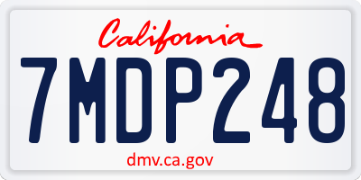 CA license plate 7MDP248