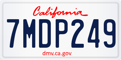 CA license plate 7MDP249