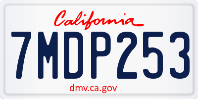 CA license plate 7MDP253
