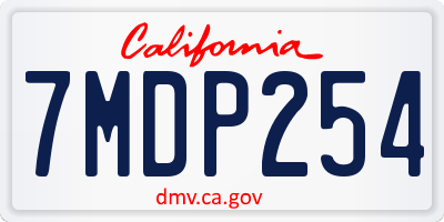 CA license plate 7MDP254
