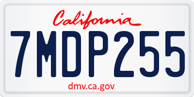 CA license plate 7MDP255