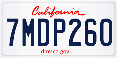 CA license plate 7MDP260