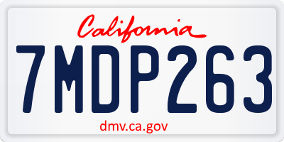 CA license plate 7MDP263