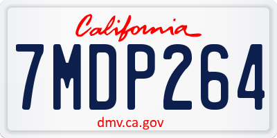 CA license plate 7MDP264