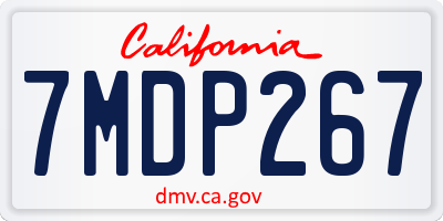 CA license plate 7MDP267