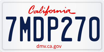 CA license plate 7MDP270