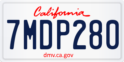 CA license plate 7MDP280