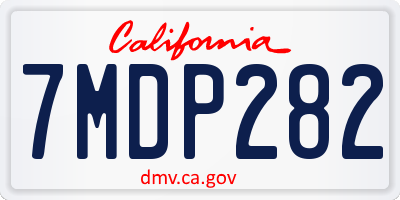 CA license plate 7MDP282