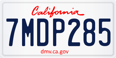 CA license plate 7MDP285