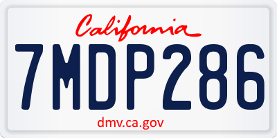 CA license plate 7MDP286