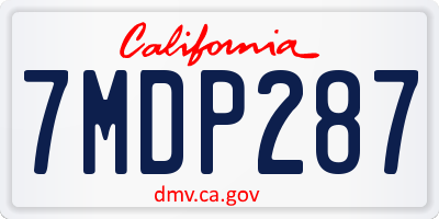 CA license plate 7MDP287