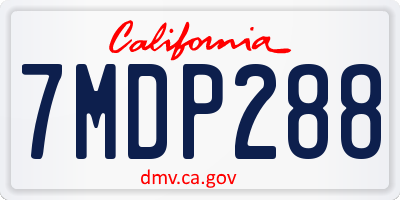 CA license plate 7MDP288