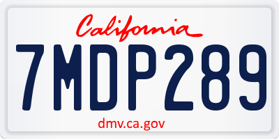 CA license plate 7MDP289