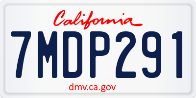 CA license plate 7MDP291