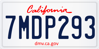 CA license plate 7MDP293