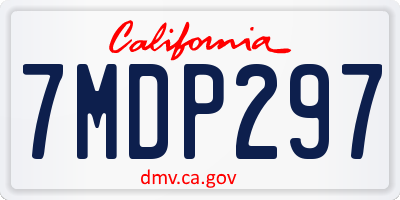 CA license plate 7MDP297