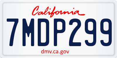 CA license plate 7MDP299