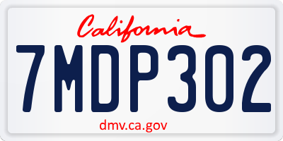 CA license plate 7MDP302